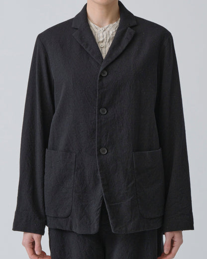 Pas de Calais Mulesing-Free Wool Cotton Tailored Jacket Black-Pas De Calais-Thistle Hill