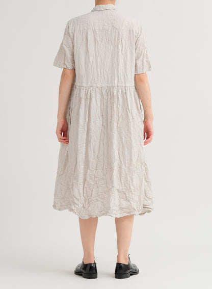 Pas De Calais CL Stripe Short Sleeve Dress Natural-Pas De Calais-Thistle Hill