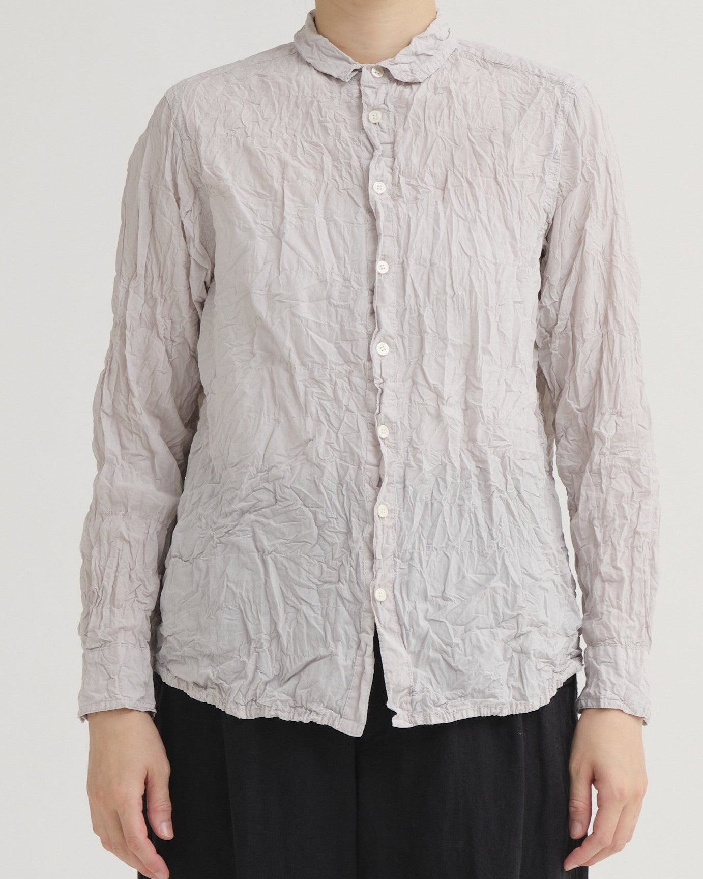 Pas De Calais Classic Crinkle Shirt Grey-Pas De Calais-Thistle Hill