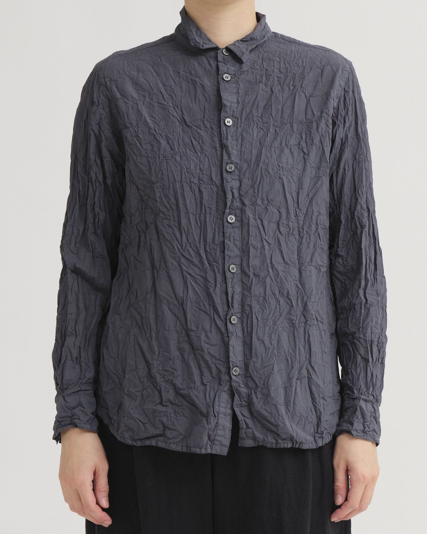 Pas De Calais Classic Crinkle Shirt Charcoal-Pas De Calais-Thistle Hill