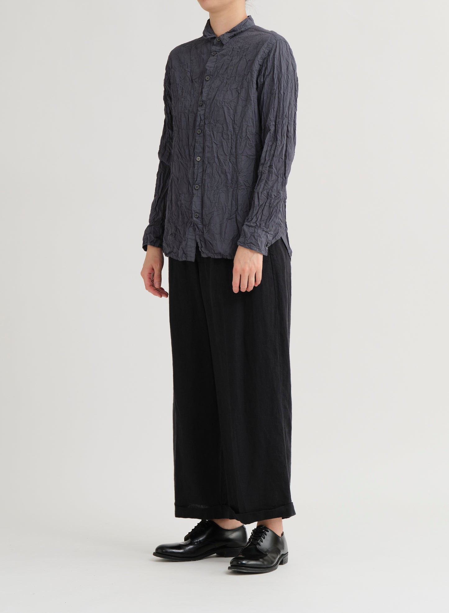 Pas De Calais Classic Crinkle Shirt Charcoal-Pas De Calais-Thistle Hill