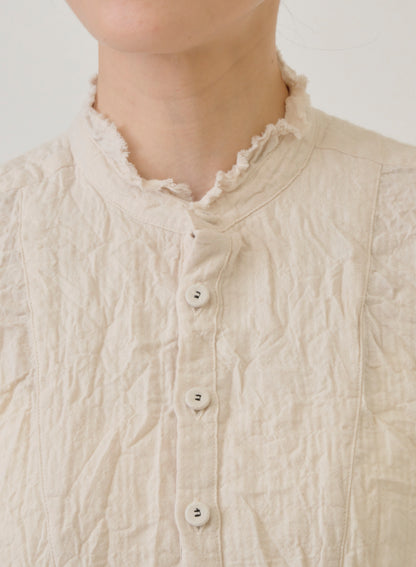 Pas de Calais Plain Shirring Brushed Blouse Ivory-Pas De Calais-Thistle Hill