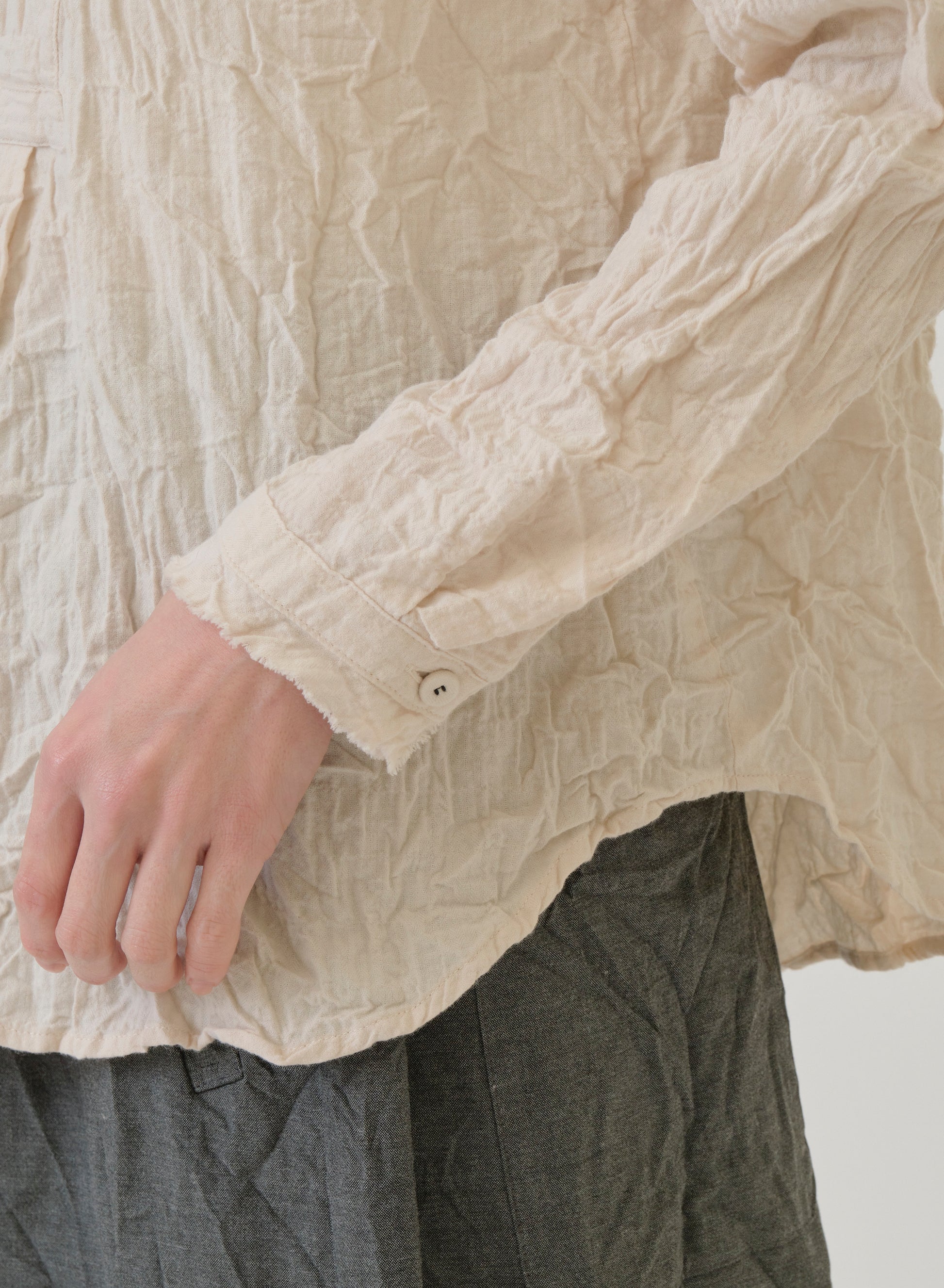 Pas de Calais Plain Shirring Brushed Blouse Ivory-Pas De Calais-Thistle Hill