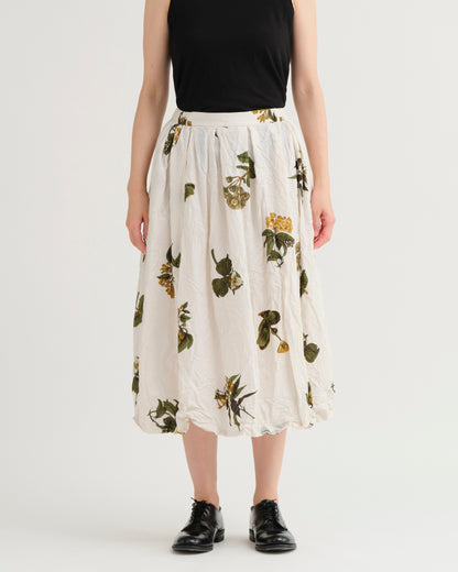 Pas De Calais Summer Botanical Print Skirt Ivory-Pas De Calais-Thistle Hill