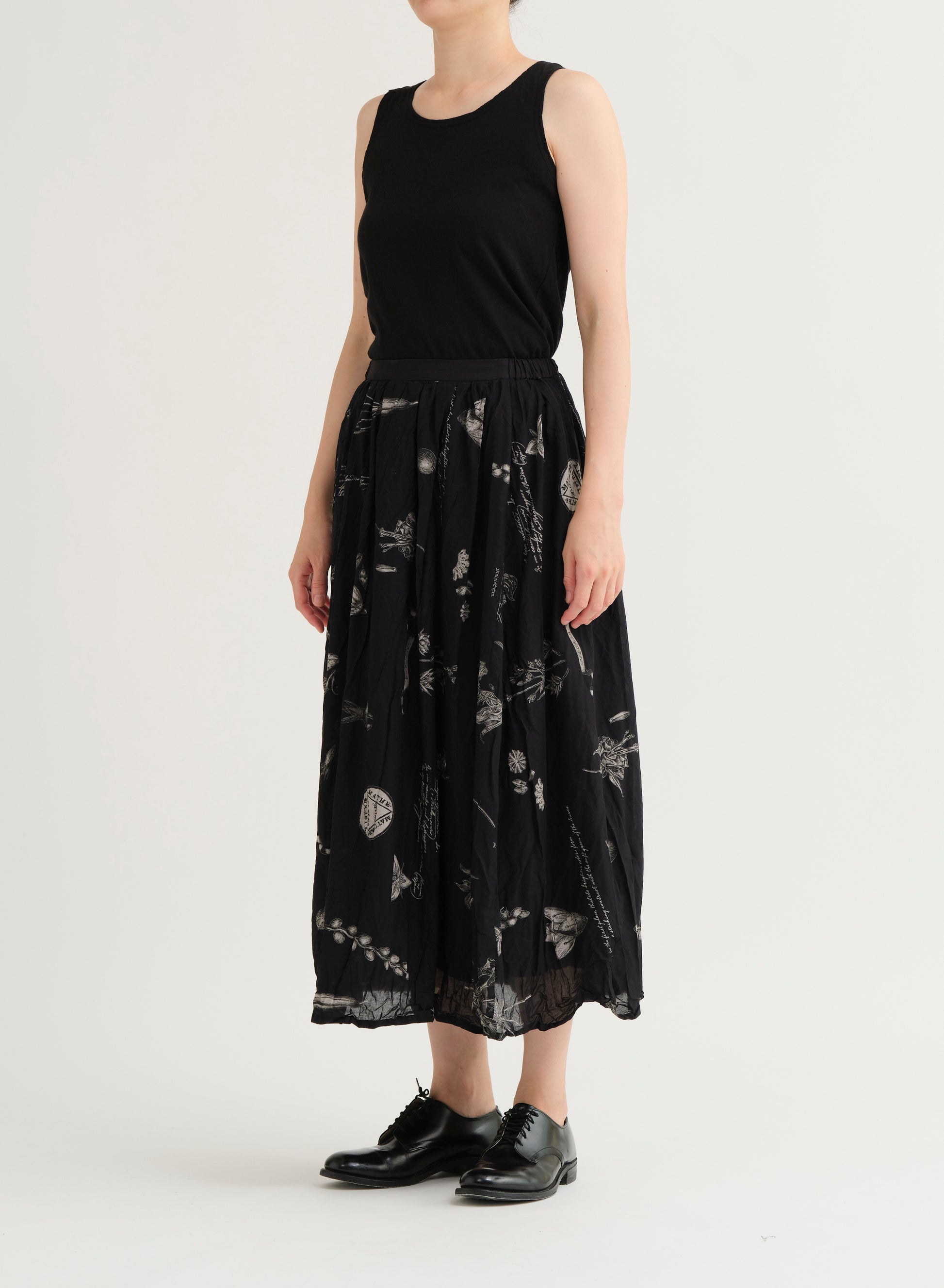 Pas De Calais Plant Growth Print Skirt Black-Pas De Calais-Thistle Hill