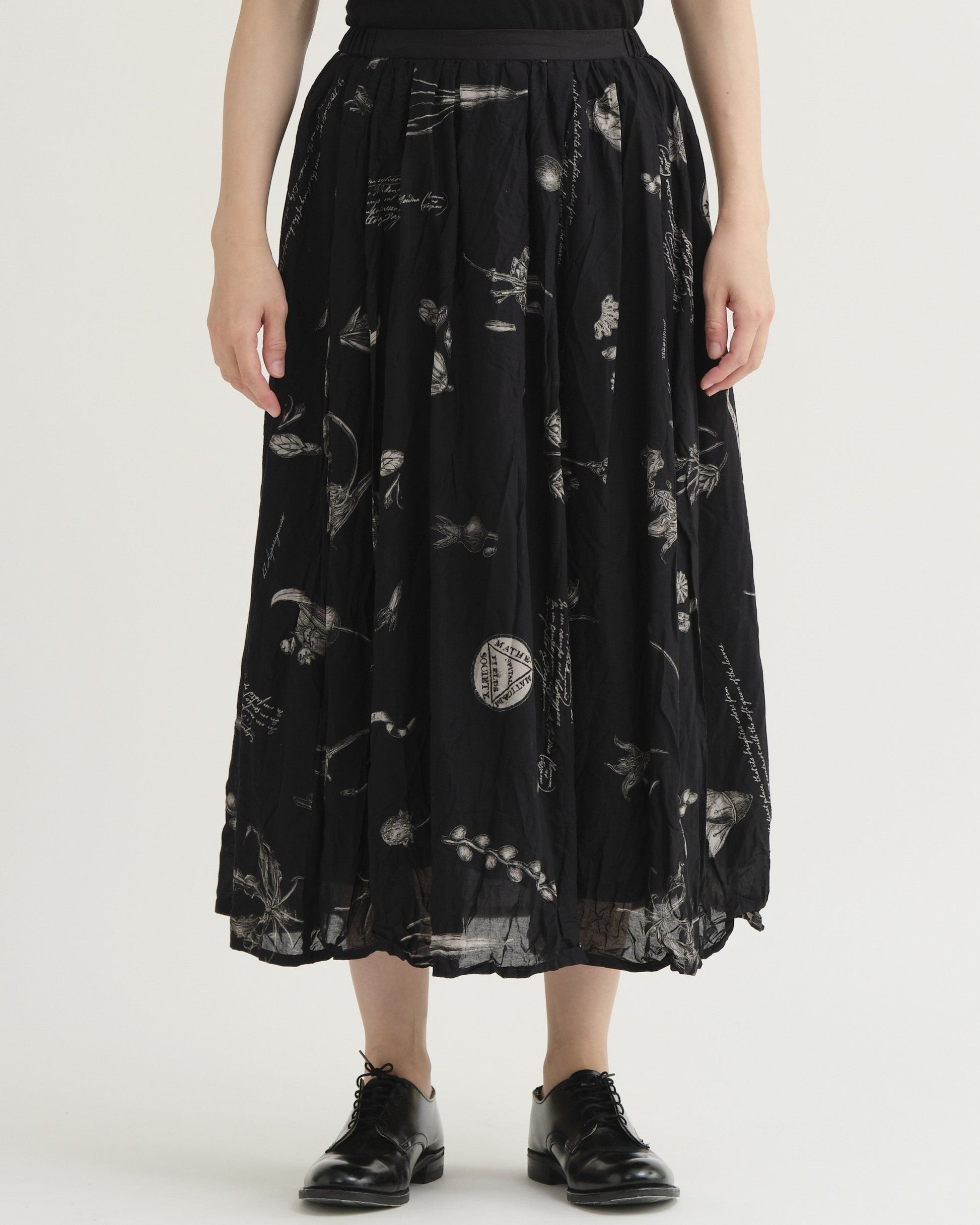 Pas De Calais Plant Growth Print Skirt Black-Pas De Calais-Thistle Hill