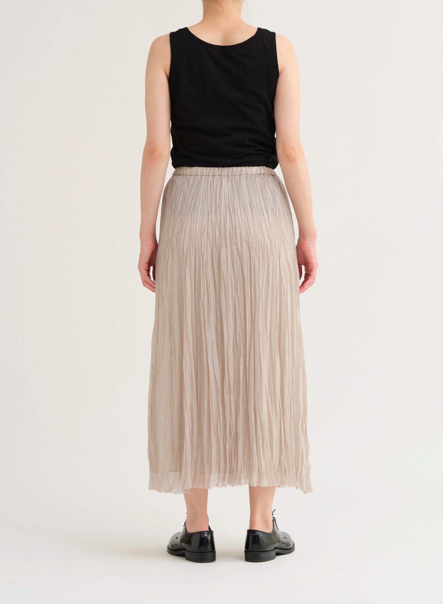 Pas De Calais Organdy Hand Pleated Long Skirt Natural-Pas De Calais-Thistle Hill