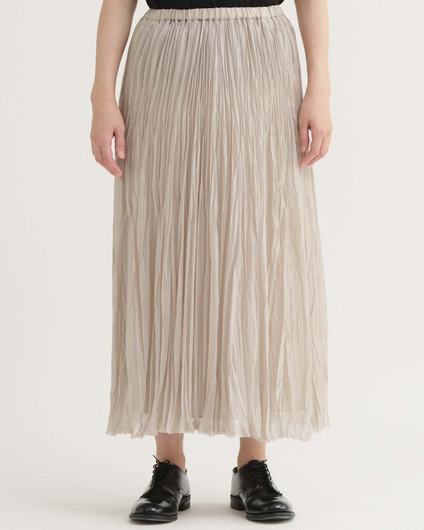 Pas De Calais Organdy Hand Pleated Long Skirt Natural-Pas De Calais-Thistle Hill