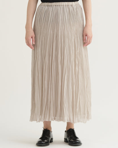 Pas De Calais Organdy Hand Pleated Long Skirt Natural-Pas De Calais-Thistle Hill