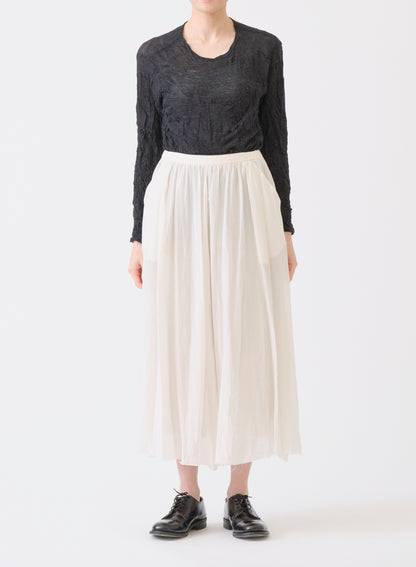 Pas de Calais Cotton Silk Lawn Long Skirt Off White-Pas De Calais-Thistle Hill