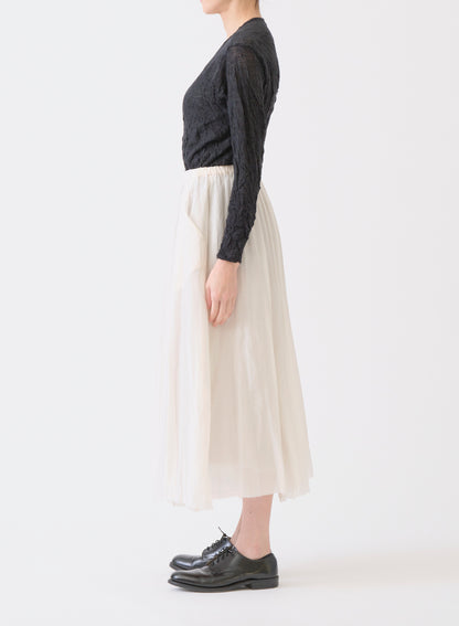 Pas de Calais Cotton Silk Lawn Long Skirt Off White-Pas De Calais-Thistle Hill