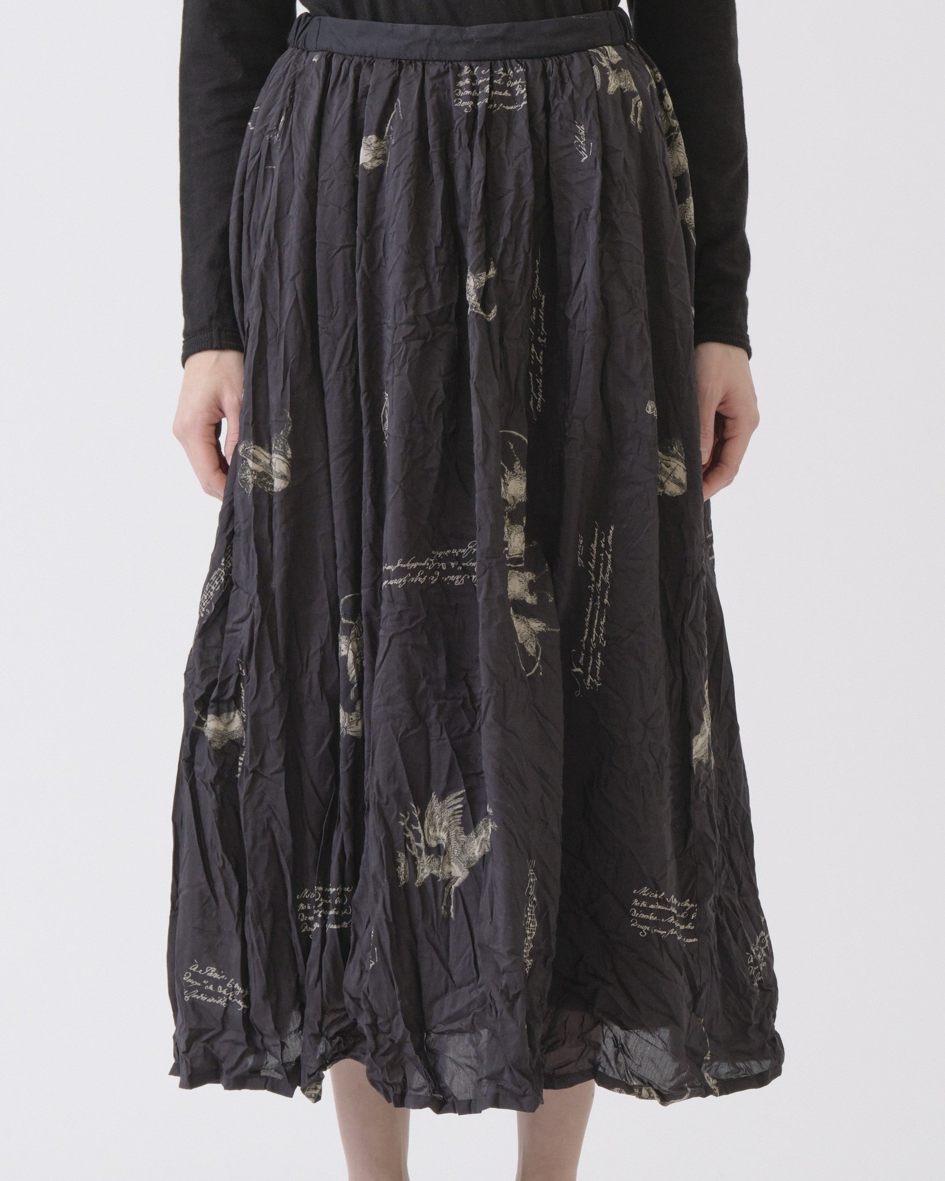 Pas de Calais Animal Concert Print Skirt Black-Pas De Calais-Thistle Hill