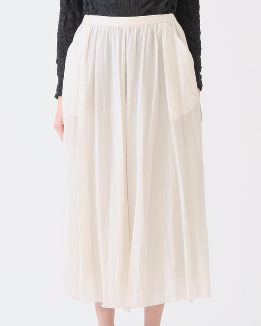 Pas de Calais Cotton Silk Lawn Long Skirt Off White-Pas De Calais-Thistle Hill