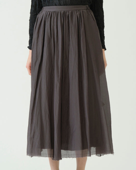 Pas de Calais Cotton Silk Lawn Long Skirt Navy-Pas De Calais-Thistle Hill