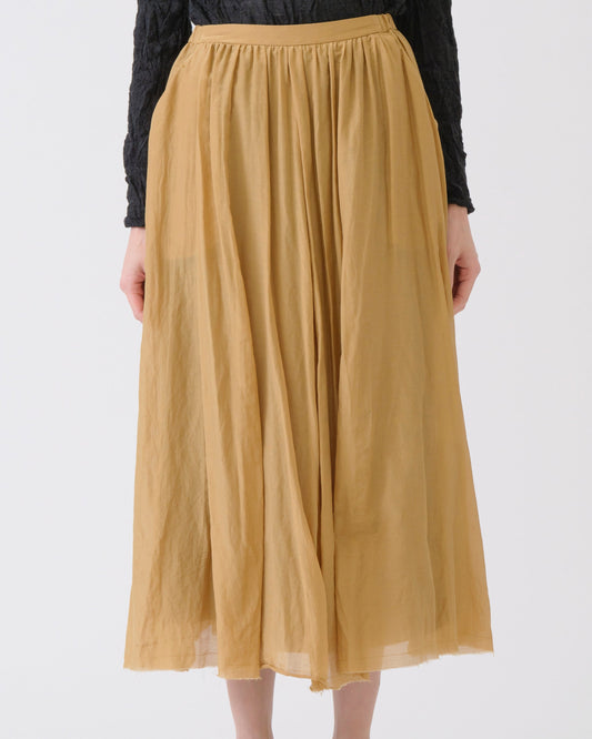 Pas de Calais Cotton Silk Lawn Long Skirt Gold-Pas De Calais-Thistle Hill
