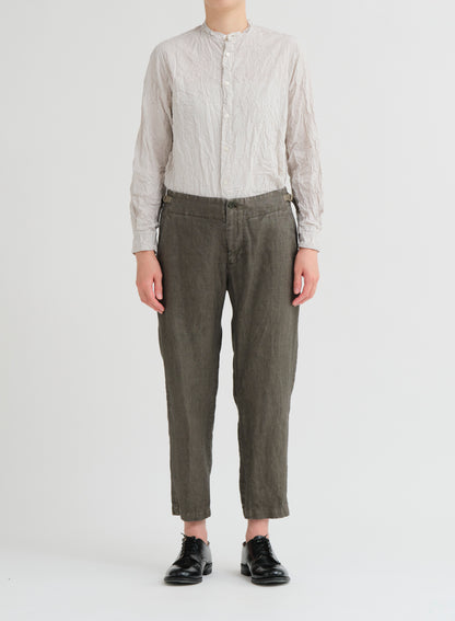 Pas De Calais Linen Twill Tapered Pants Khaki-Pas De Calais-Thistle Hill