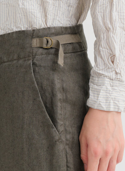 Pas De Calais Linen Twill Tapered Pants Khaki-Pas De Calais-Thistle Hill