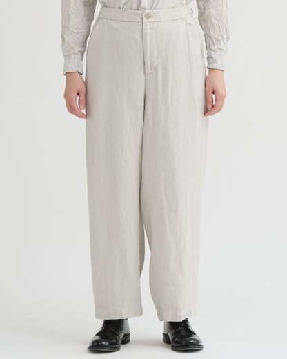 Pas De Calais Linen Twill Wide Pants Light Gray-Pas De Calais-Thistle Hill