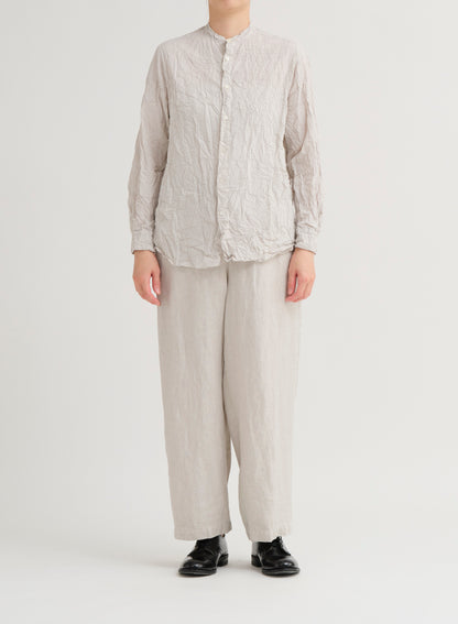 Pas De Calais Linen Twill Wide Pants Light Gray-Pas De Calais-Thistle Hill