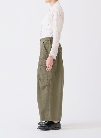 Pas de Calais Cotton Grosgrain Cargo Pants Khaki-Pas De Calais-Thistle Hill