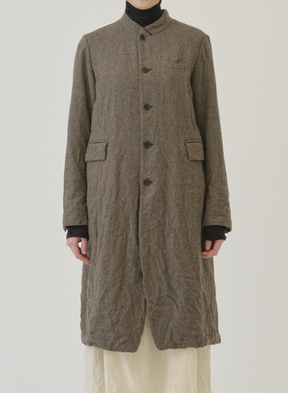 Pas de Calais Eco Wool Herringbone Chesterfield Coat Beige-Pas De Calais-Thistle Hill