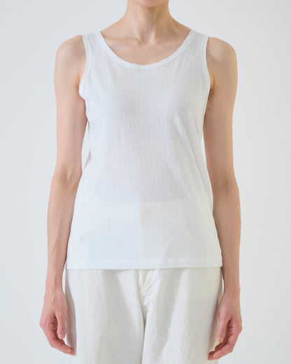 Pas de Calais Soft Cotton Jersey Tank Top White-Pas De Calais-Thistle Hill