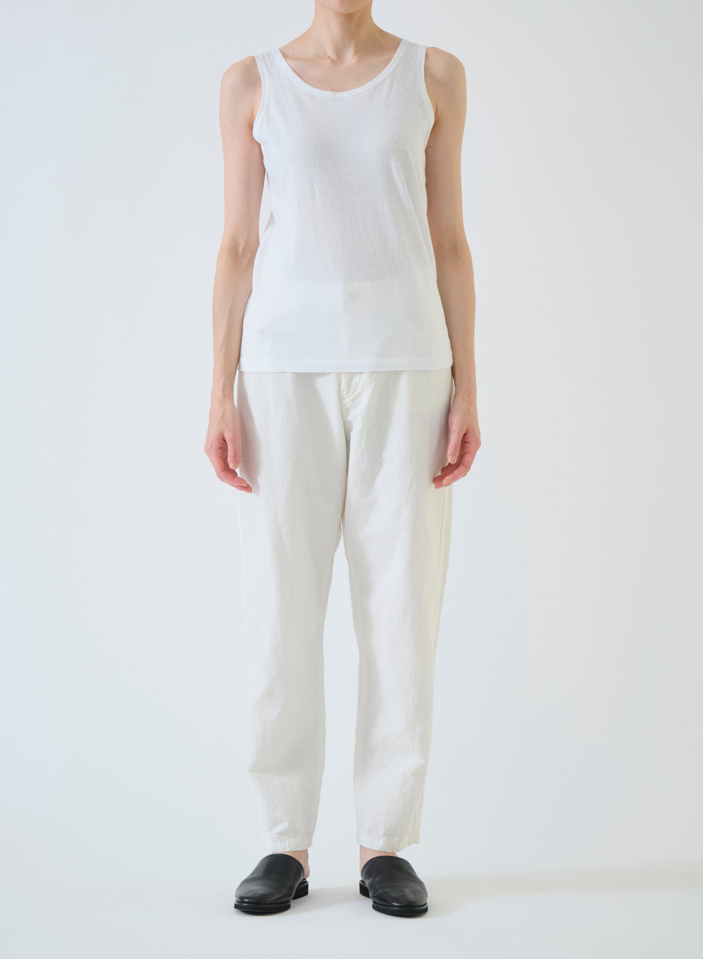 Pas de Calais Soft Cotton Jersey Tank Top White-Pas De Calais-Thistle Hill