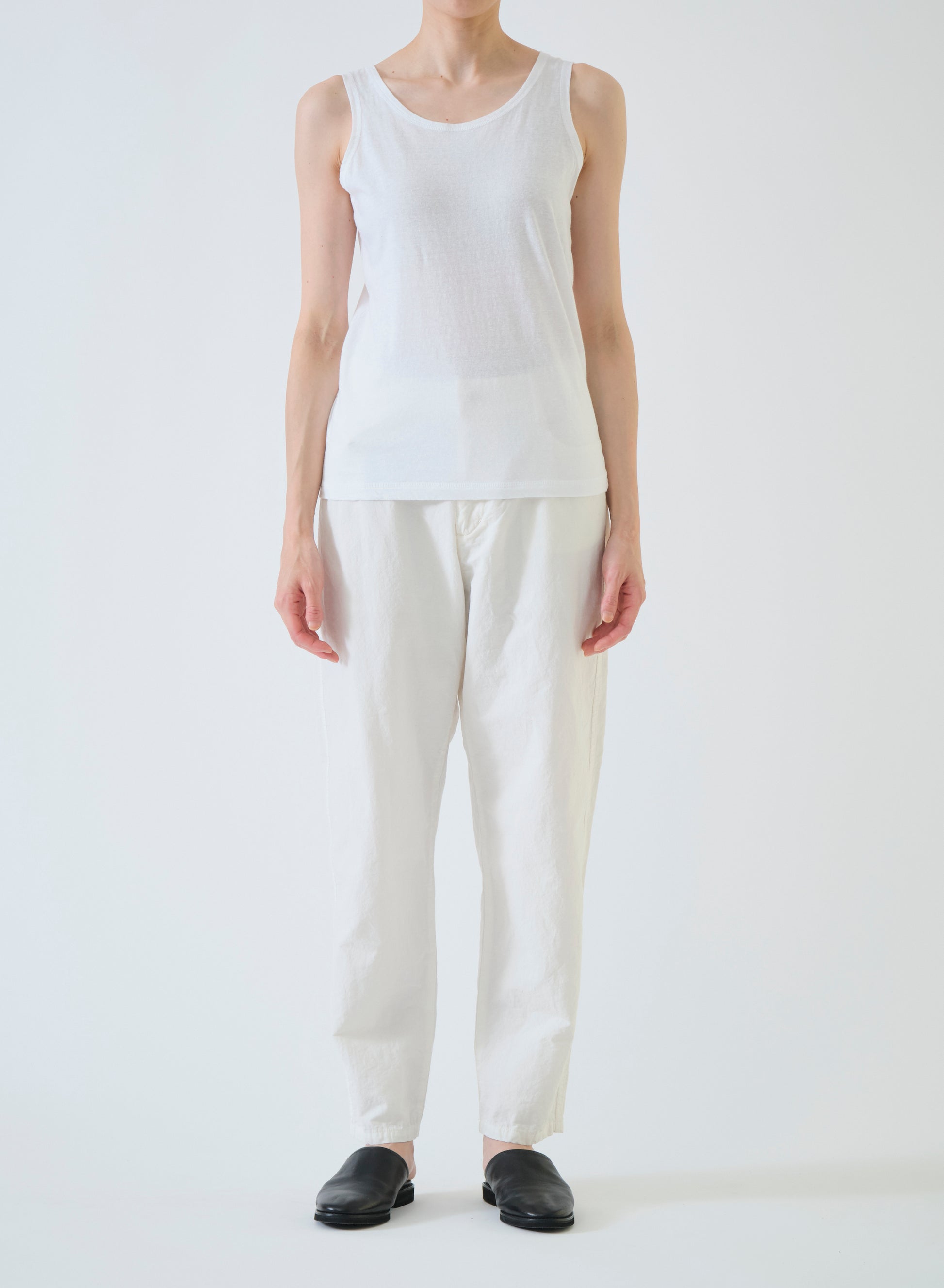 Pas de Calais Soft Cotton Jersey Tank Top White-Pas De Calais-Thistle Hill