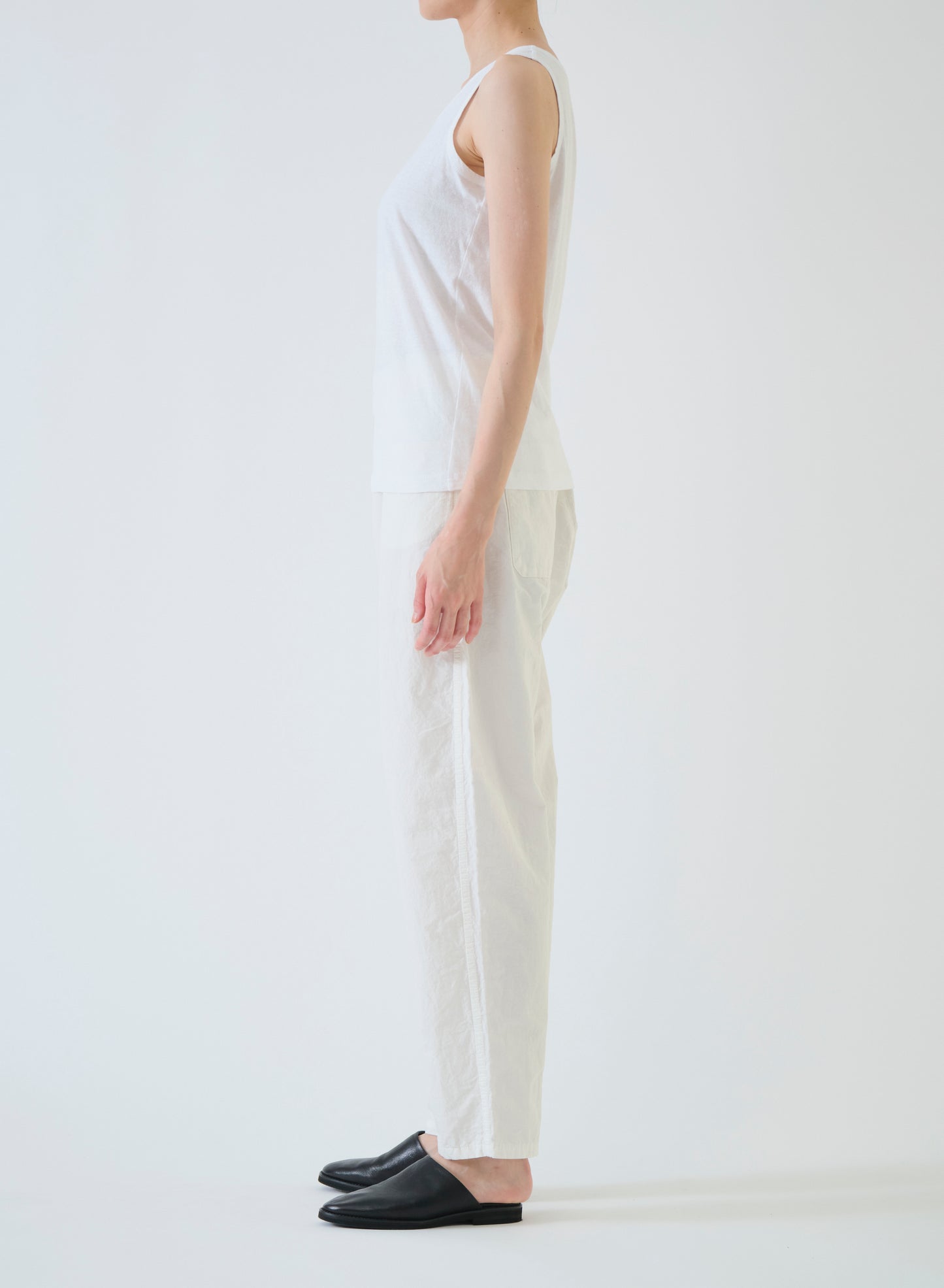 Pas de Calais Soft Cotton Jersey Tank Top White-Pas De Calais-Thistle Hill