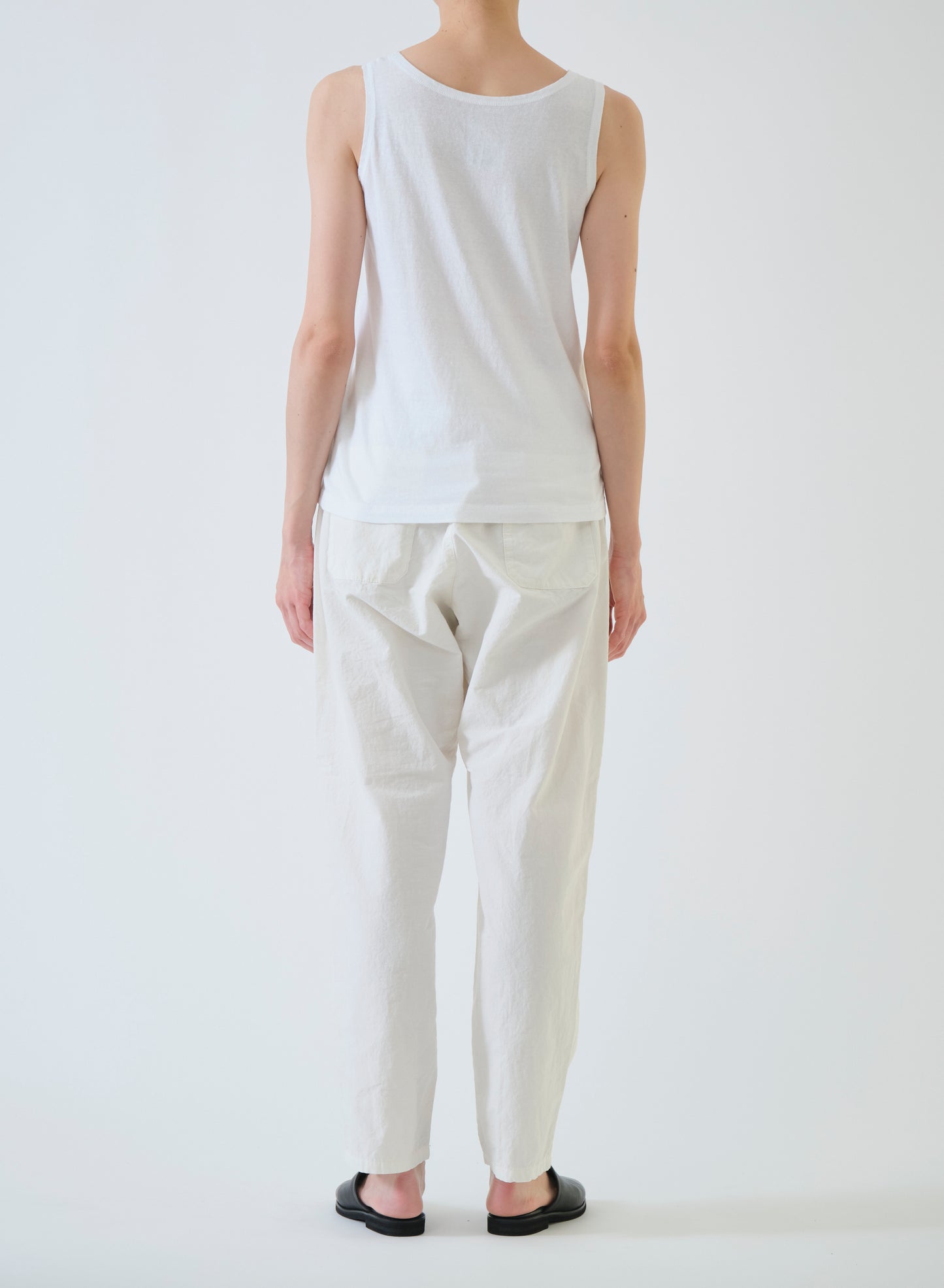 Pas de Calais Soft Cotton Jersey Tank Top White-Pas De Calais-Thistle Hill