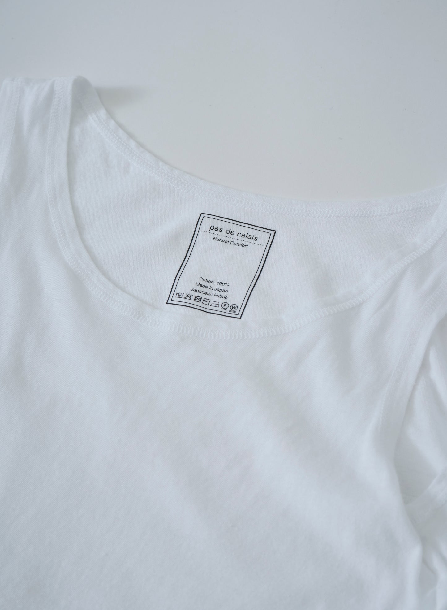 Pas de Calais Soft Cotton Jersey Tank Top White-Pas De Calais-Thistle Hill