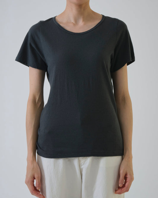 Pas de Calais Soft Cotton Jersey Short Sleeve T-Shirt Charcoal-Pas De Calais-Thistle Hill