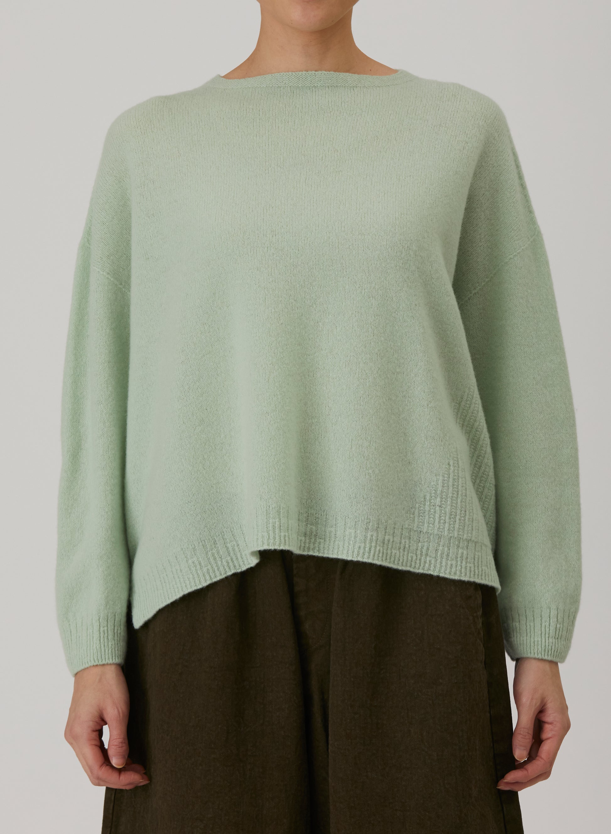 Pas De Calais Fine Wool Patterned Panel Switch Square Shape Pullover Rosemary-Pas De Calais-Thistle Hill