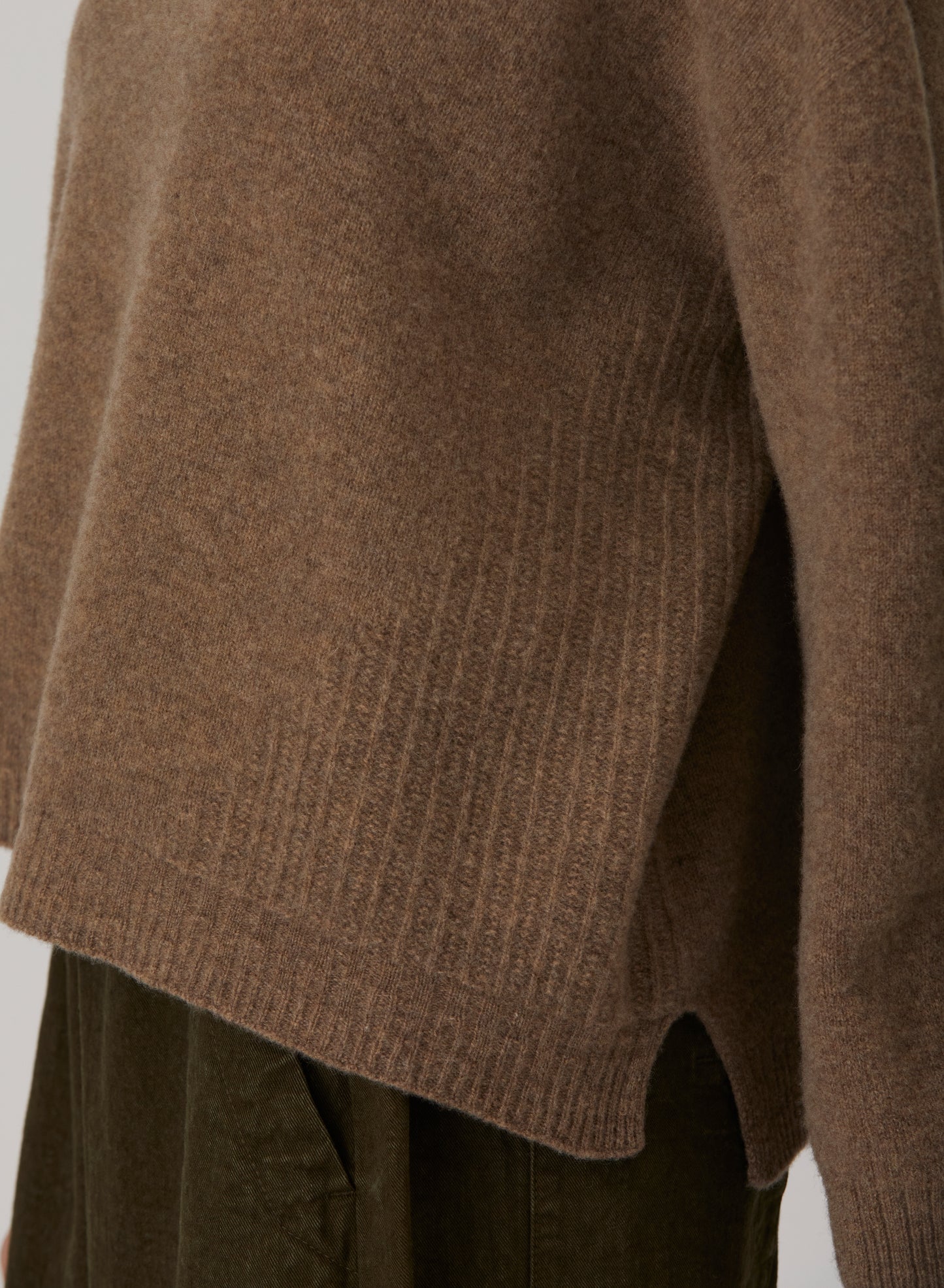 Pas De Calais Fine Wool Patterned Panel Switch Square Shape Pullover Brown-Pas De Calais-Thistle Hill