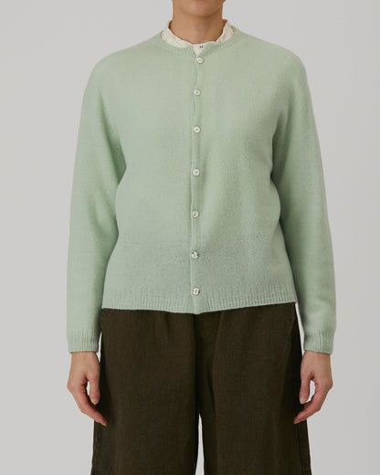 Pas De Calais Fine Wool Crewneck Cardigan Rosemary-Pas De Calais-Thistle Hill