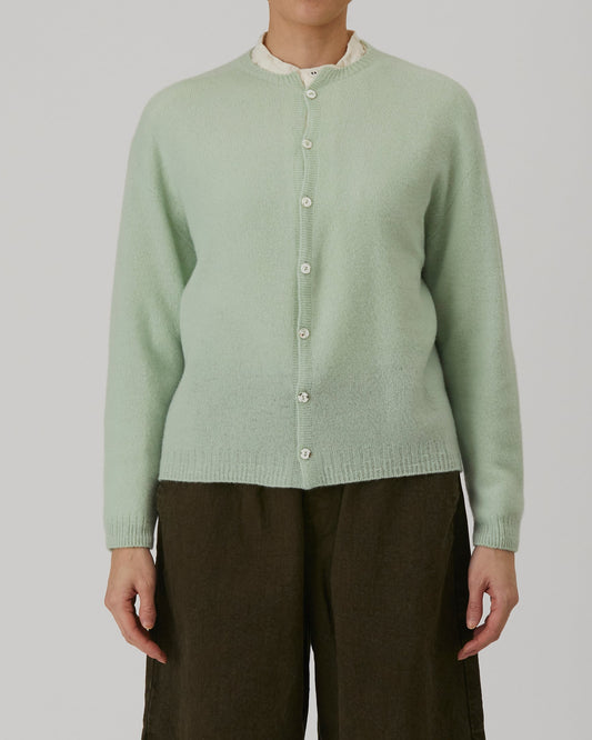 Pas De Calais Fine Wool Crewneck Cardigan Rosemary-Pas De Calais-Thistle Hill
