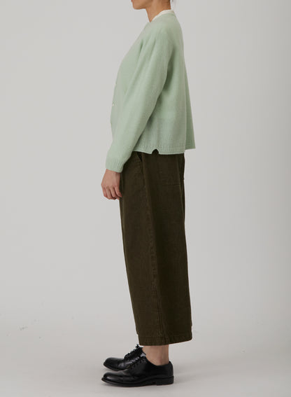 Pas De Calais Fine Wool Crewneck Cardigan Rosemary-Pas De Calais-Thistle Hill