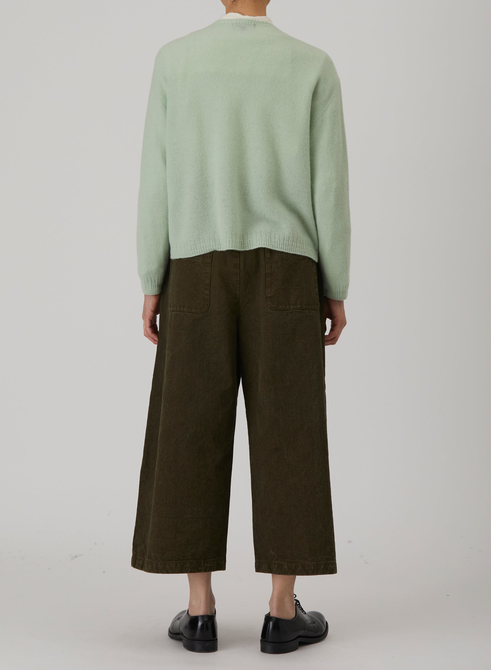 Pas De Calais Fine Wool Crewneck Cardigan Rosemary-Pas De Calais-Thistle Hill