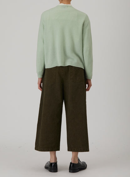 Pas De Calais Fine Wool Crewneck Cardigan Rosemary-Pas De Calais-Thistle Hill