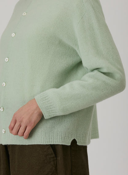 Pas De Calais Fine Wool Crewneck Cardigan Rosemary-Pas De Calais-Thistle Hill