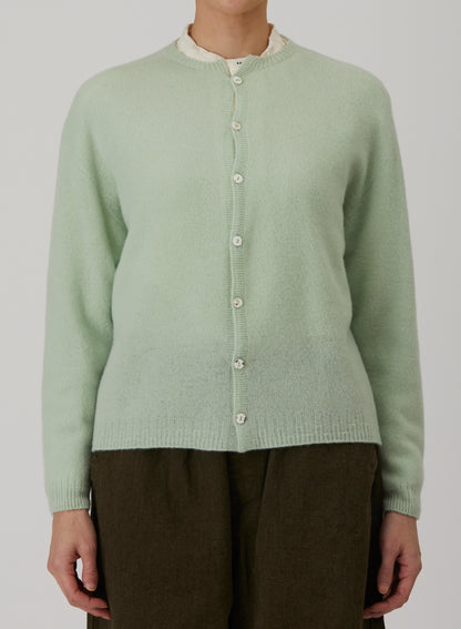 Pas De Calais Fine Wool Crewneck Cardigan Rosemary-Pas De Calais-Thistle Hill
