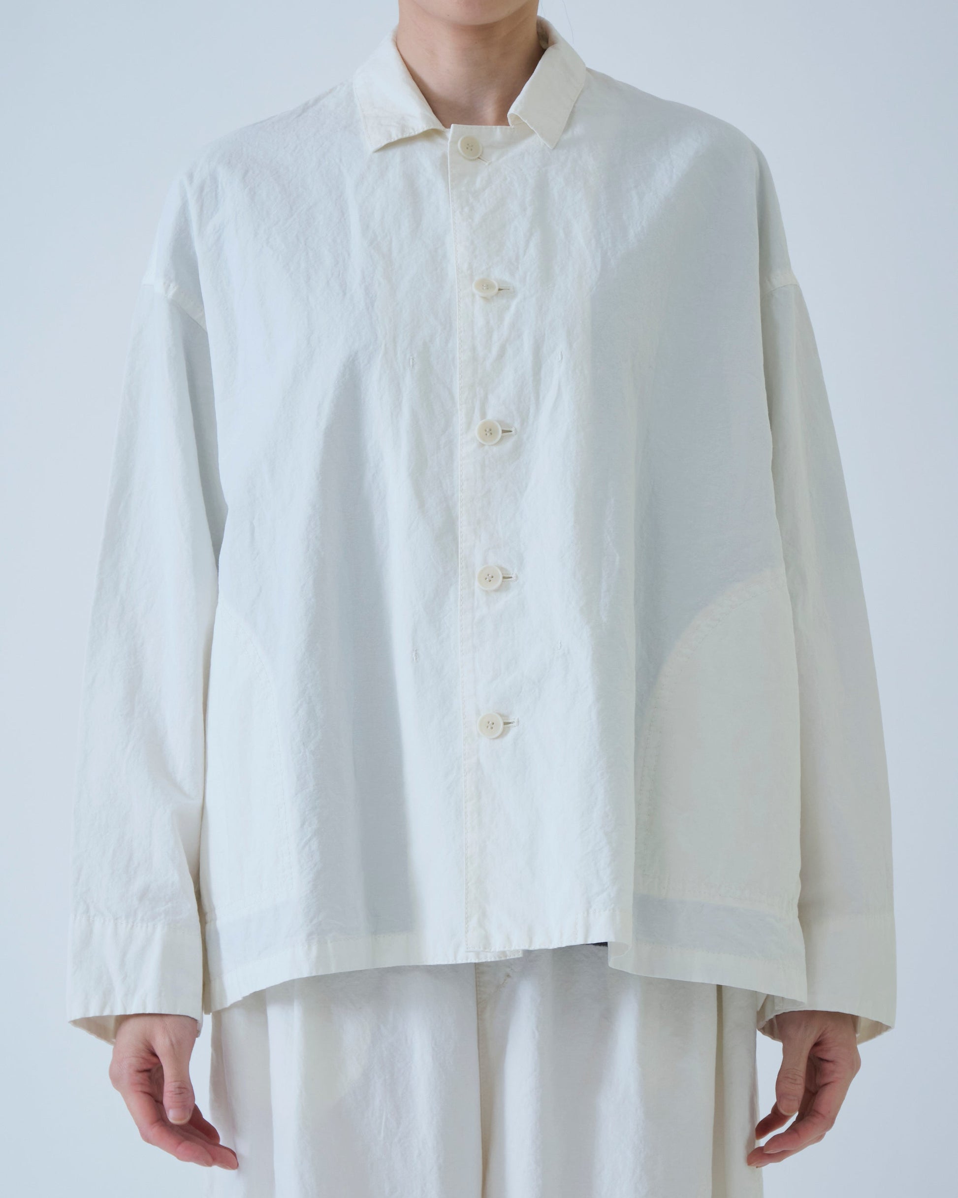 Pas de Calais High Density Plain Weave Coverall Jacket Off White-Pas De Calais-Thistle Hill