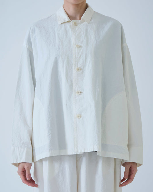 Pas de Calais High Density Plain Weave Coverall Jacket Off White-Pas De Calais-Thistle Hill
