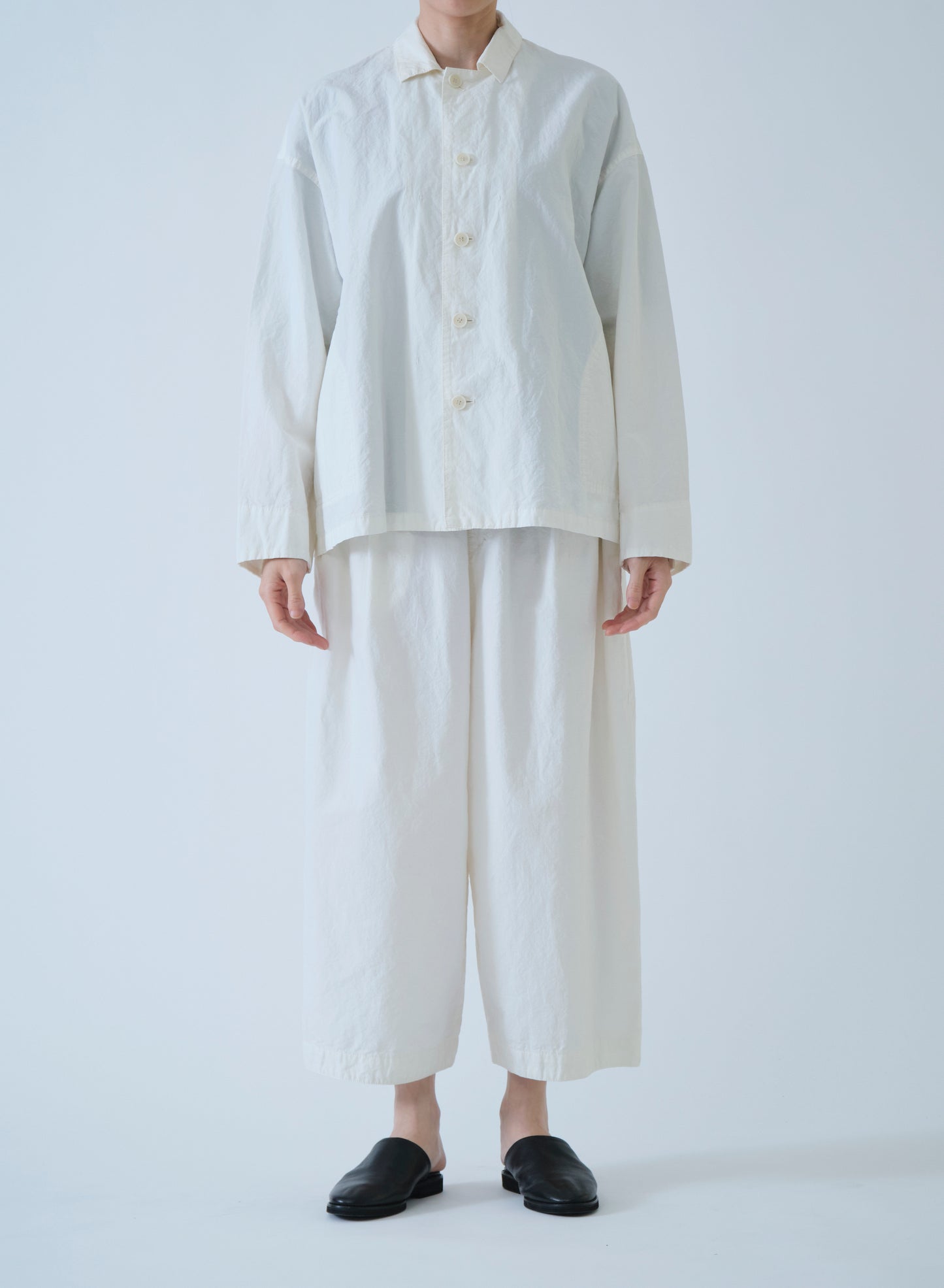 Pas de Calais High Density Plain Weave Coverall Jacket Off White-Pas De Calais-Thistle Hill