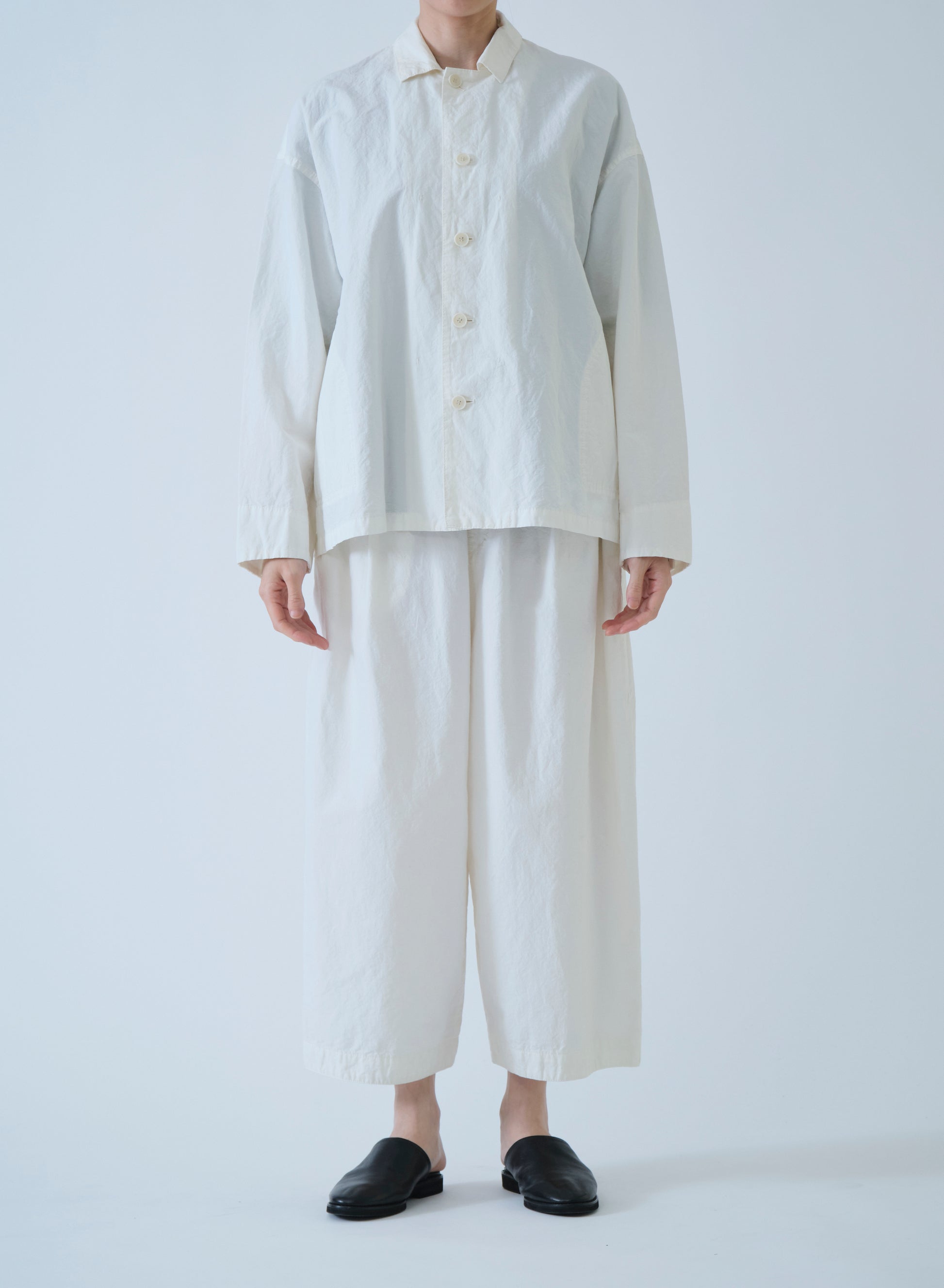 Pas de Calais High Density Plain Weave Coverall Jacket Off White-Pas De Calais-Thistle Hill