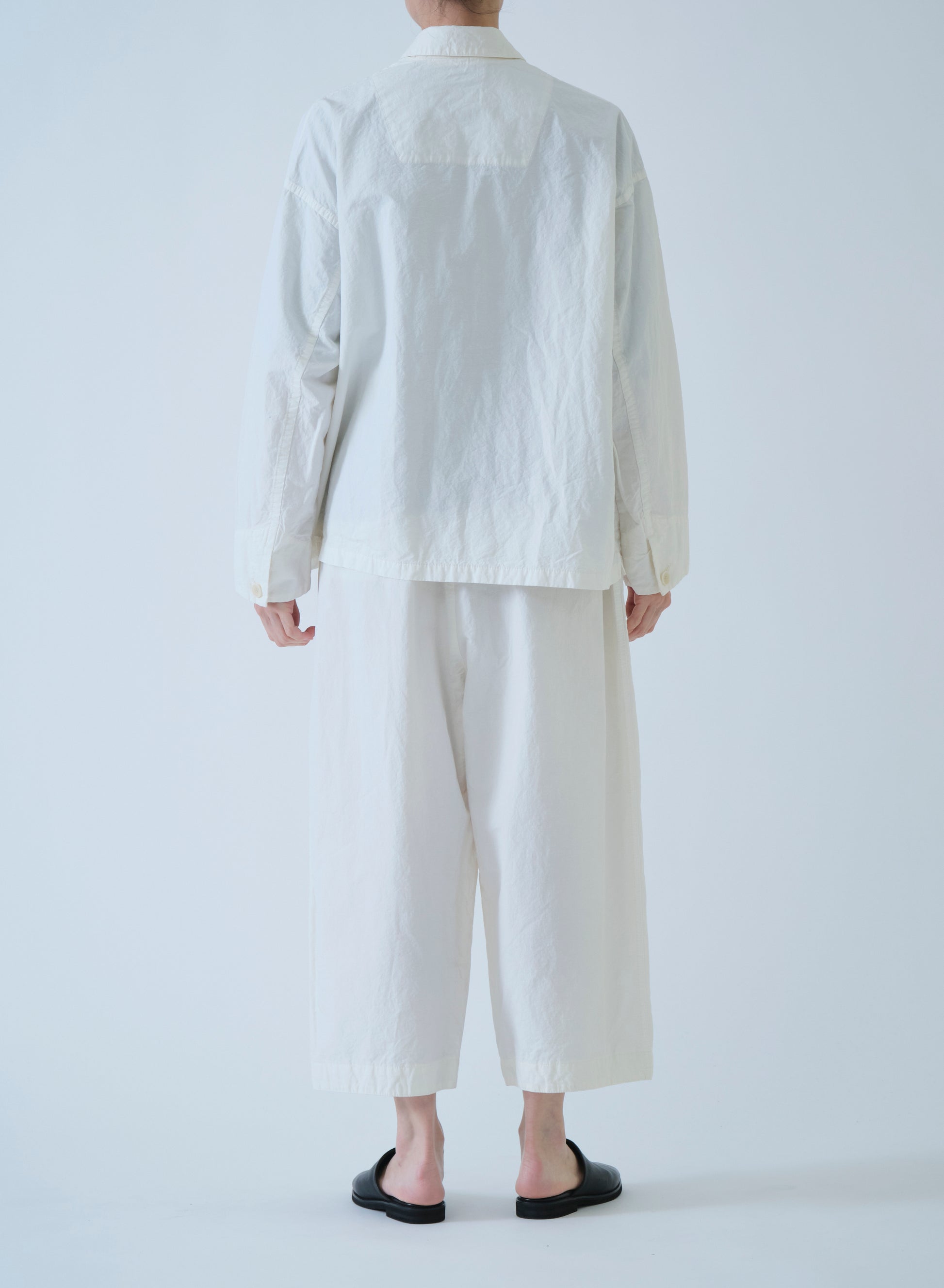 Pas de Calais High Density Plain Weave Coverall Jacket Off White-Pas De Calais-Thistle Hill