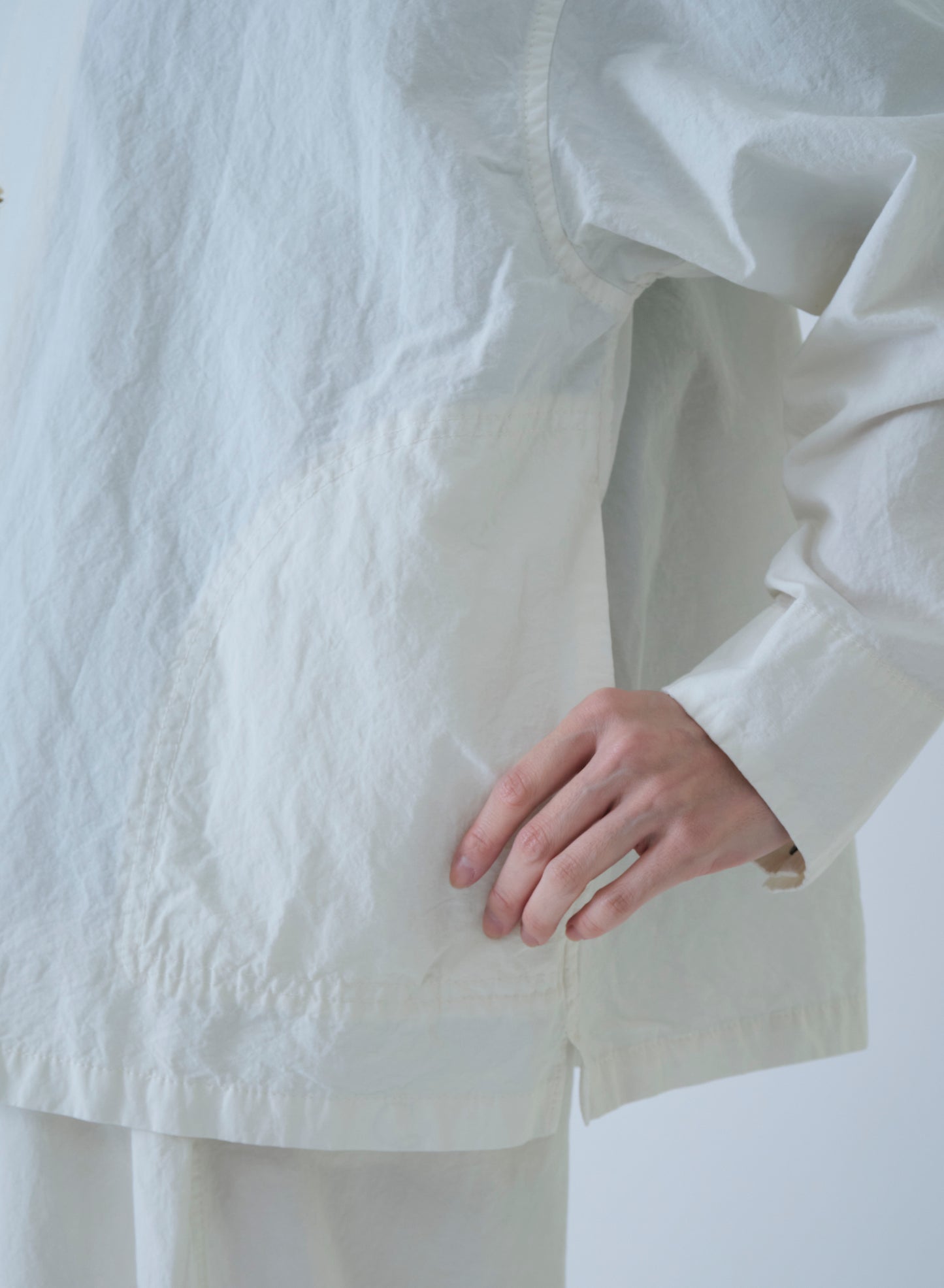 Pas de Calais High Density Plain Weave Coverall Jacket Off White-Pas De Calais-Thistle Hill