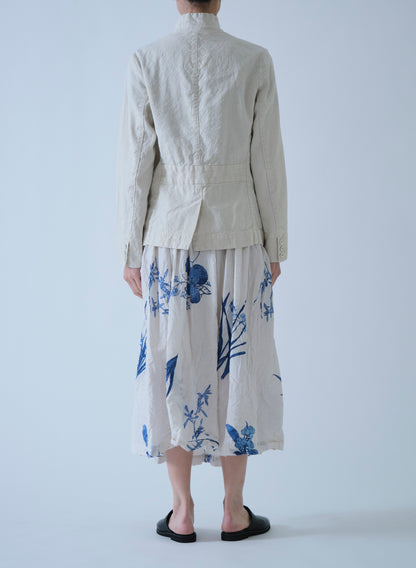 Pas de Calais Linen Cotton Soft Twill Tailored Jacket Ivory-Pas De Calais-Thistle Hill