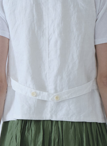 Pas de Calais Yarn Dye Oxford Vest Ivory-Pas De Calais-Thistle Hill