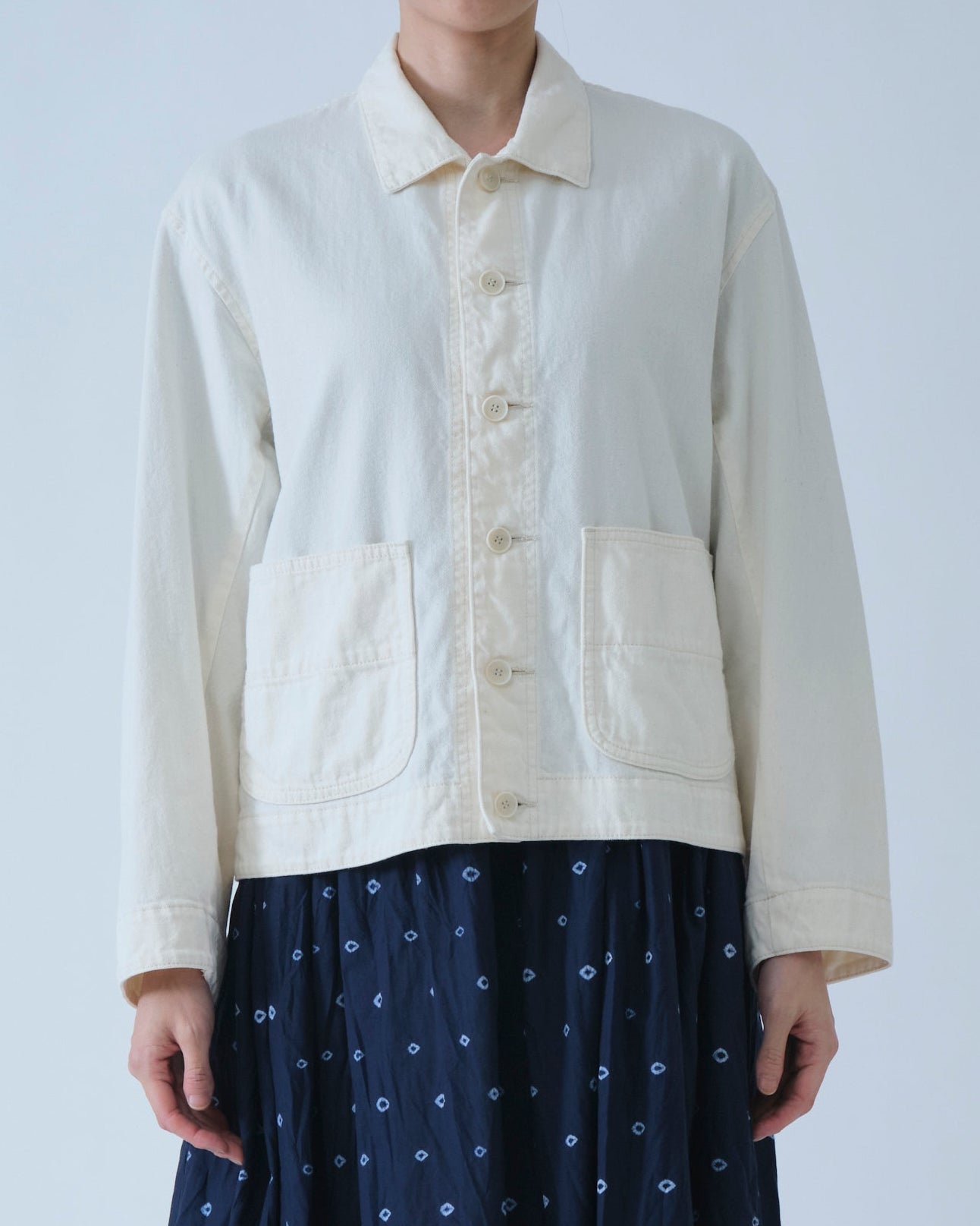 Pas de Calais Natural Denim Jacket Ivory-Pas De Calais-Thistle Hill